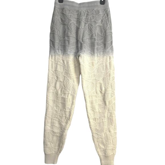 NWT Twenty Montreal Womens Crossover Knit Gradient Joggers Gray / Cream Sz Small - Picture 5 of 12